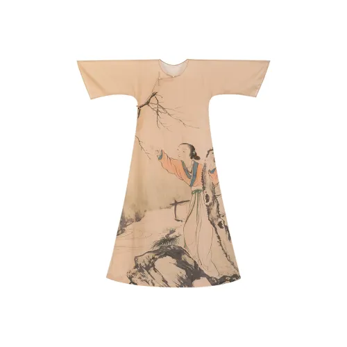 YICHENGFENGXU Чунсам Женский Светло-Коричневый