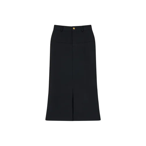 Повседневная длинная юбка женская экологически чистый черный