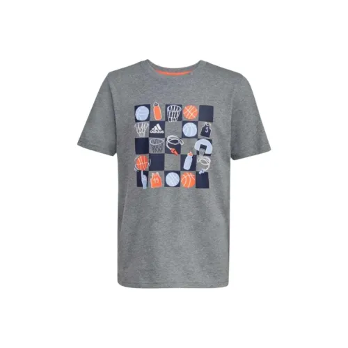 Adidas T-рубашка Детская одежда SS Slam Dunk Htr Tee Серый Детский