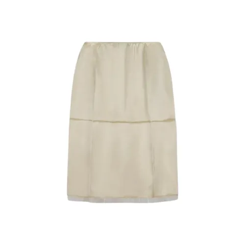 PRADA SS25 Повседневный Длинный Юбка Женские Светлый Умбра