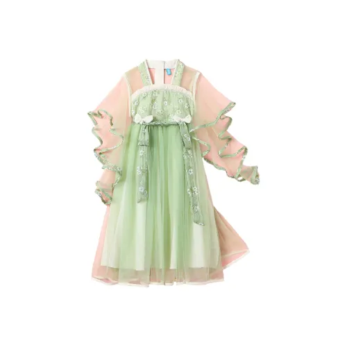 SHIYUEMAMI Зеленый сливовый Kids Ханьфу