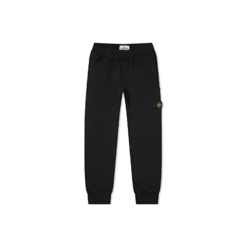 STONE ISLAND Черные Kids Вязаные Тренировочные Брюки