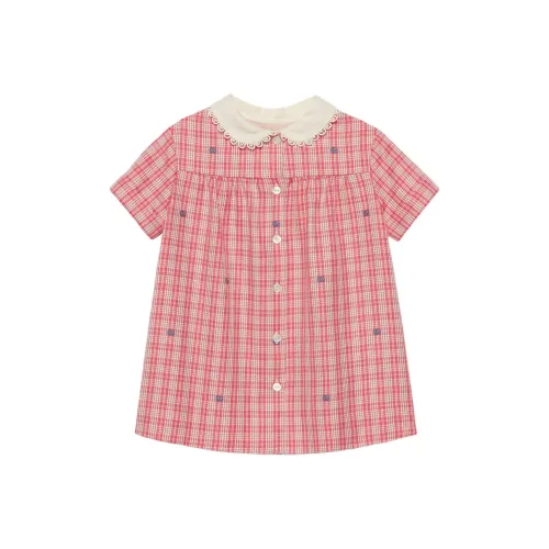 GUCCI Платье Детская одежда GG Check Хлопок Платье Розовый Infant And Toddler