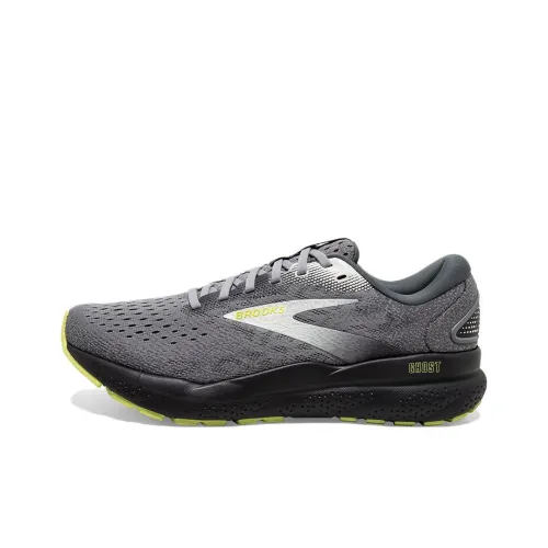 Brooks Ghost 16 Противоскользящие устойчивые к истиранию низкий топ беговые кроссовки мужские серые