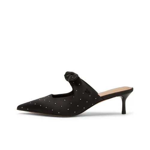 CHARLES KEITH Композитная подошва Домашние тапочки 5,5 см Женские Черный Текстурированный Черный Текстурированный