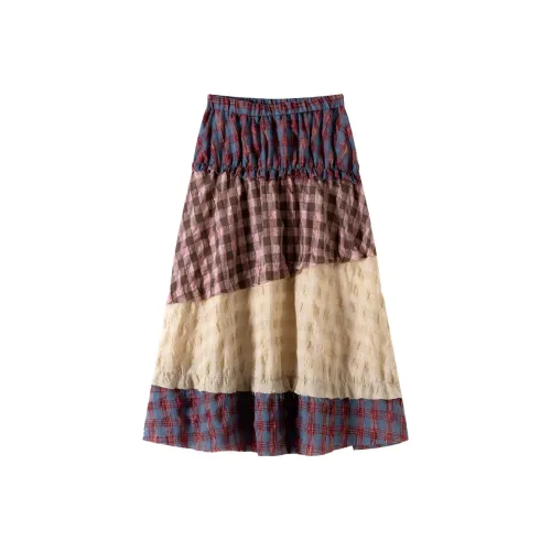 MM Повседневный Длинный Юбка Женские Пэчворк Stray Юбка