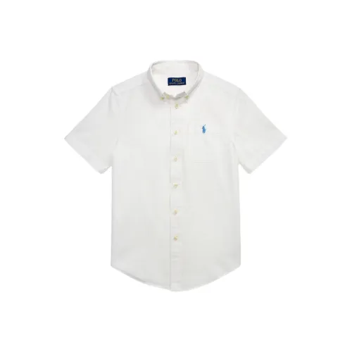 Polo Ralph Lauren SS24 Однотонная Рубашка Летняя Детская Белая