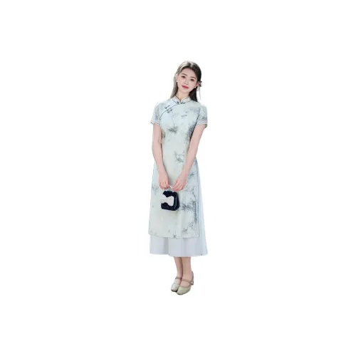 ENEESSI Весенне-летний выпуск Чонсам Женский Абрикос