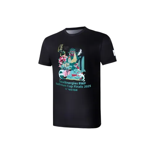 VICTOR Черная унисекс футболка