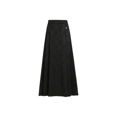ZXZA Повседневный Длинный Юбка Женские Черный
