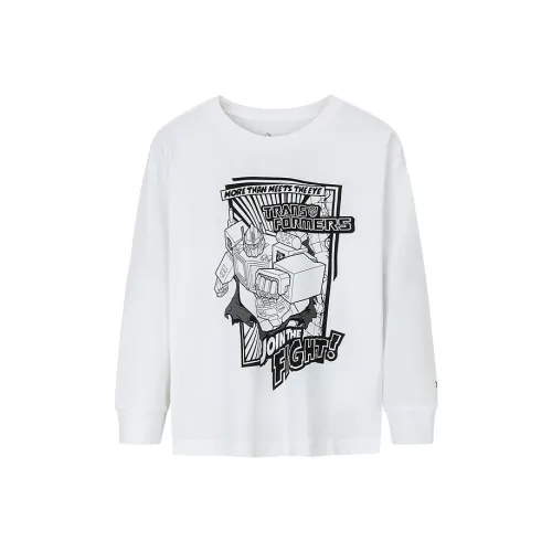 Конверс x Трансформеры T-рубашка Чисто белый Подростки