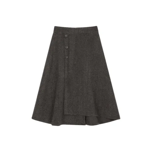 Mo Han Yi Mei Повседневный Длинный Юбка Женские Темно-Кофейный