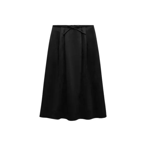 ZARA Черные Женские Повседневные Длинные Юбки
