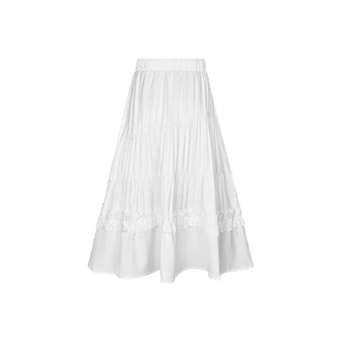 NTOT Повседневный Длинный Юбка Женская Белая