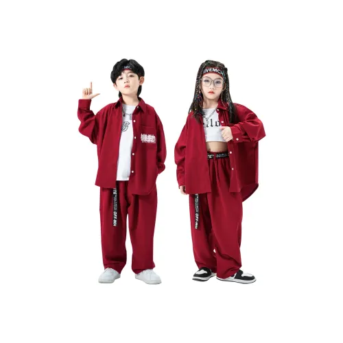 ULOVAZN Стильный Уличный Танцевальный Однотонный Буква Костюмы для Выступлений Джаз Танцевальная Одежда Хип-хоп Детский