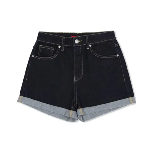 GUESS Джинсовые шорты Женские Темно-синий