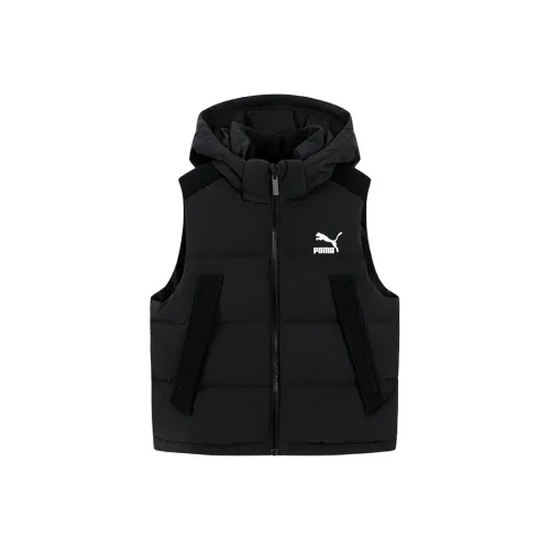 PUMA Down Vest с капюшоном пуховый жилет черный детский