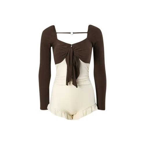 CHARM PICK Ван-Пис Купальник Женские Кофе
