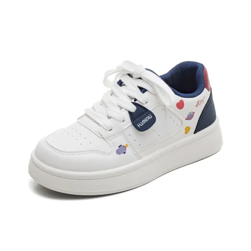 HUANQIU Противоскользящие Баланс And Дышащие Низкие Кроссовки для скейтбординга Женские Белые Синие
