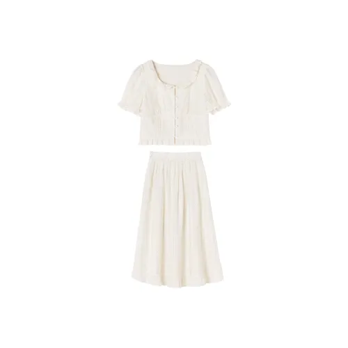 XIANGYING Комплект с юбкой Женские Экрю