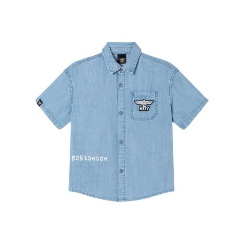 BOY JUNIOR Синие Детские джинсовые рубашки