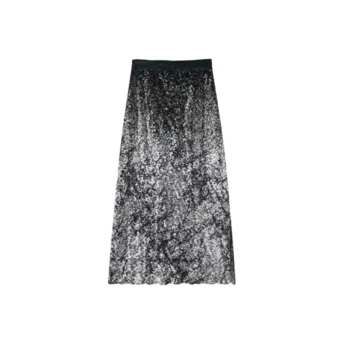 SHUXI Повседневный Длинный Юбка Женские AERIAL Серебряный