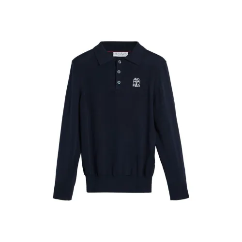 BRUNELLO CUCINELLI SS24 Поло Морской Синий Детский