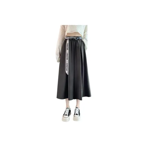 SITOL Повседневный Длинный Юбка Женская Серого цвета