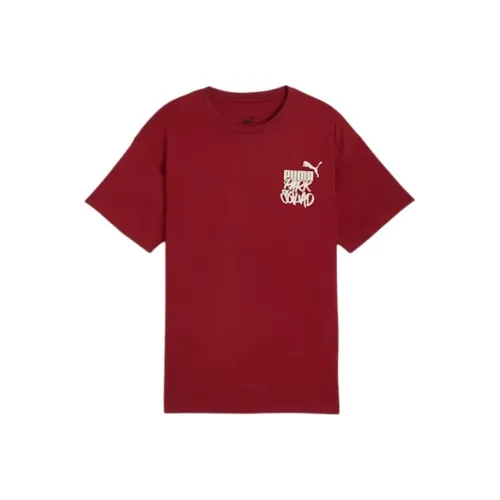 PUMA ESS+ MID 90sgraphic Tee Юность Футболка Темно-красная Подростки