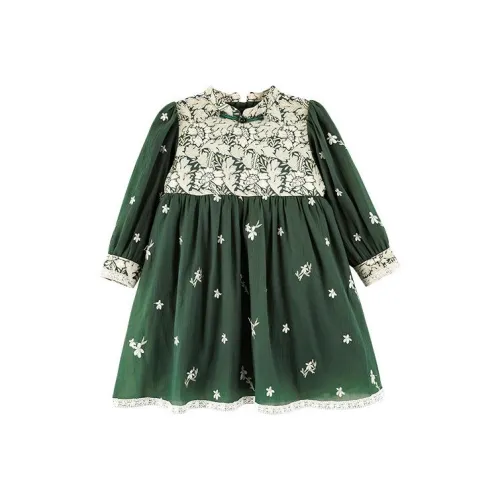 YOEHYAUL Детское платье зеленого цвета