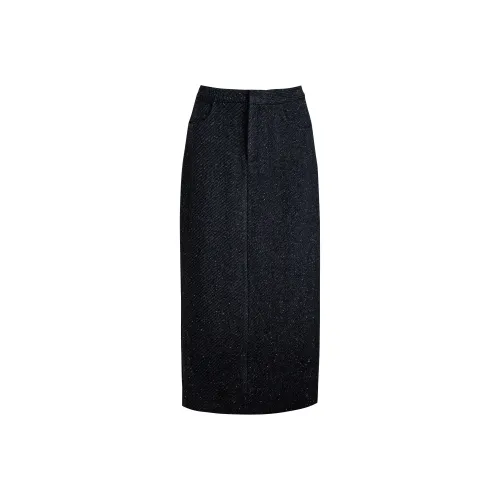 ROEYSHOUSE Повседневный Длинный Юбка Женские Черный