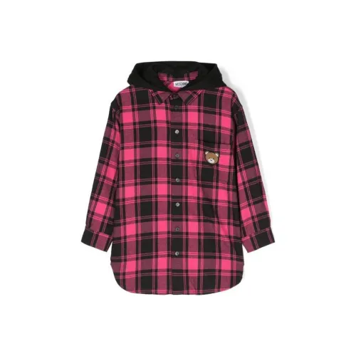 MOSCHINO Клетчатый детский топ весна-осень розовый