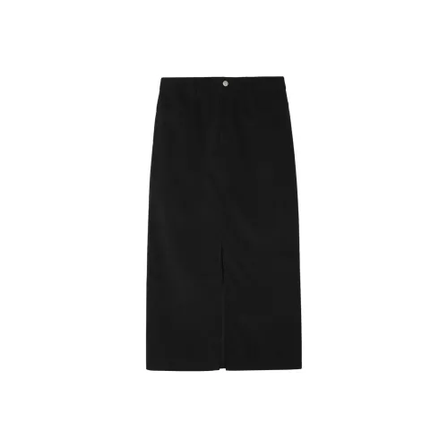 Rest Recreation Вельвет Maxi Юбка Повседневная Длинная Юбка Женская Черная