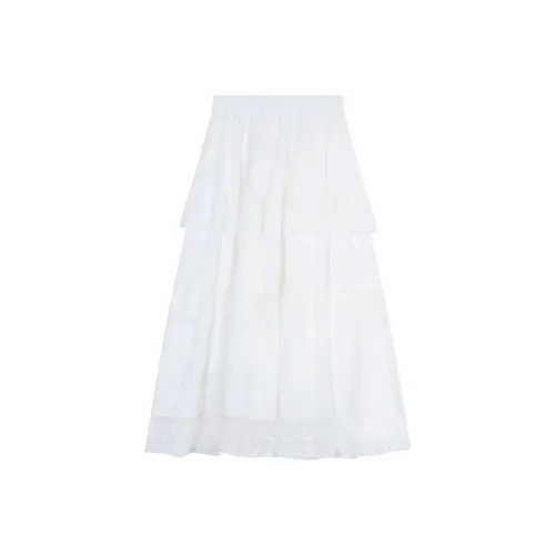 COVER TIME Повседневный Длинный Юбка Женская Белая