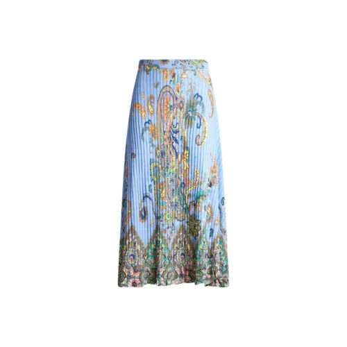 ETRO Светло-синие Женские Повседневные Длинные Юбки
