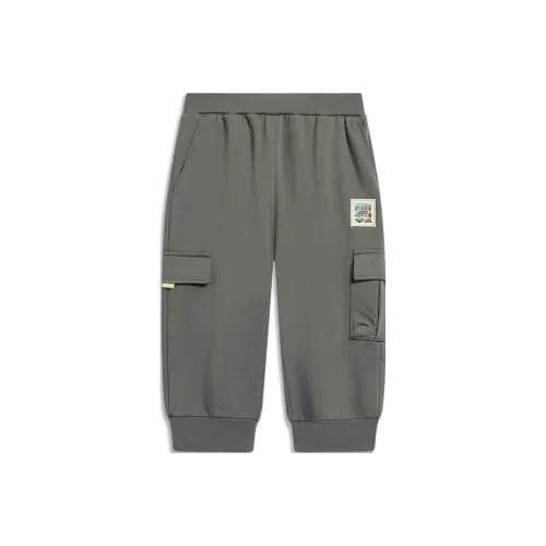 LINING YOUNG Sports Life Collection KIDS Шорты Детский Серый Армейский Зеленый