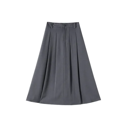 Still Quiet Повседневный Длинный Юбка Женская Серого цвета