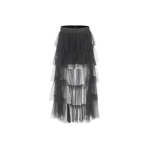 GIMING Повседневный Длинный Юбка Женская Черная