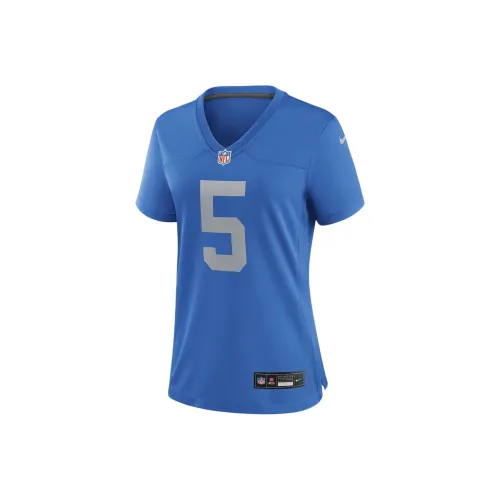 Nike x NFL Detroit Lions David Montgomery Регби Джерси Женские Синий