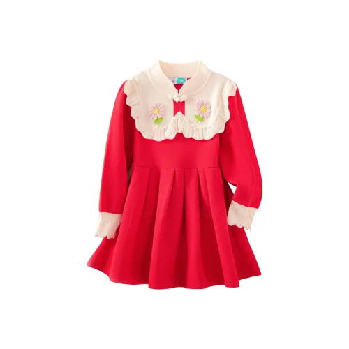 October Mommy Детское платье цвет камень-красный