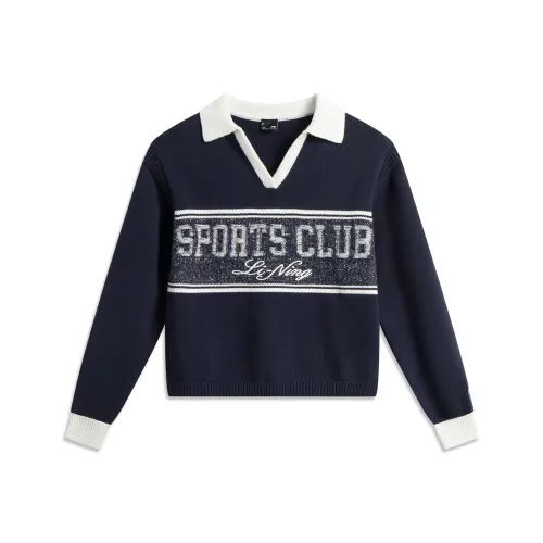 LINING Sports Trend Series Трикотаж Женский Морской Синий