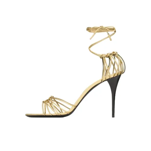 SAINT LAURENT Babylone One Ремень Сандалии 9 см Женские Золотые