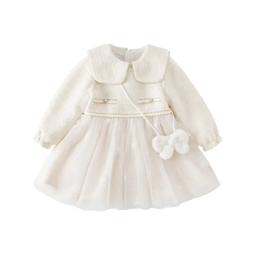 DAVE BELLA Умеренный Детское Платье Children's Молочный Белый