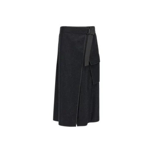 BRUNELLO CUCINELLI Повседневный Длинный Юбка Женские Черный