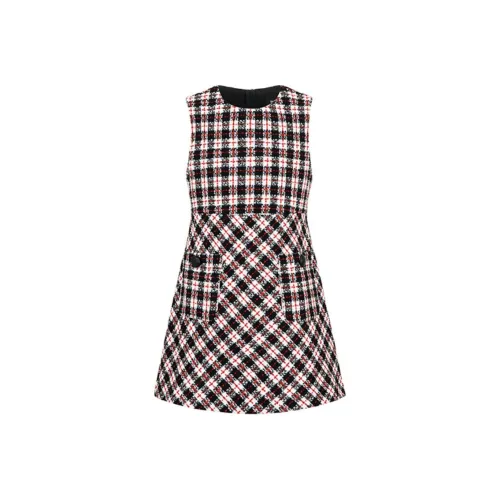 Little MO CO. Детское платье красный черный белый клетка