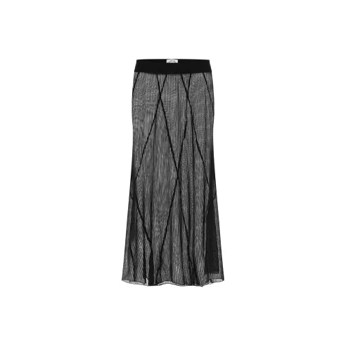 WITH JEAN FW24 Lorenzo Midi Юбка Повседневная Длинная Юбка Женская Черная Черная