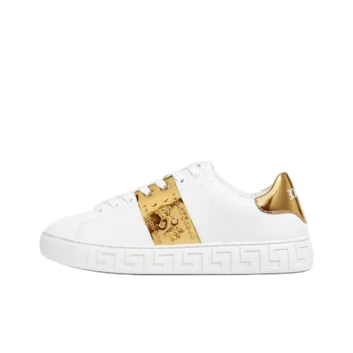 FANSIZHE Greca Низкие Кроссовки для скейтбординга Женские Белые Золотые