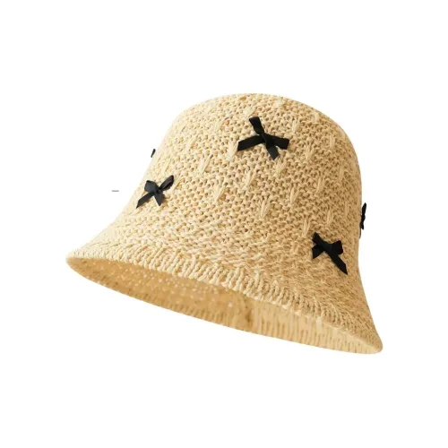 PISHUSHU Шляпы ведра из соломенной плетени Женские