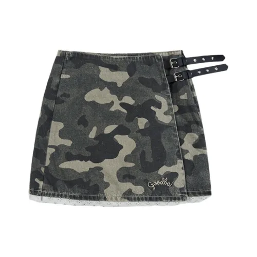 GOOD BAI GOODEES series SS24 Джинсовые короткие юбки Женские Джунгли Камуфляж