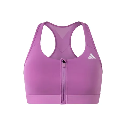 Adidas POWERREACT Бюстгальтер с средней поддержкой застежка спортивное белье женский фиолетовый